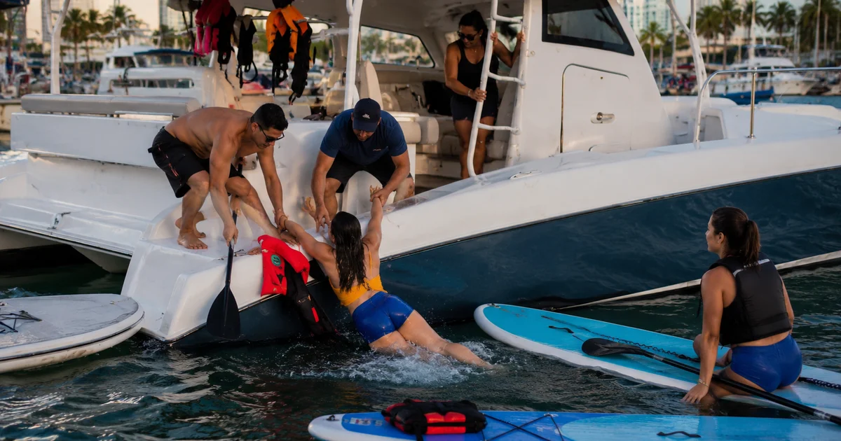 Mulher é resgatada durante passeio de paddleboard em Miami