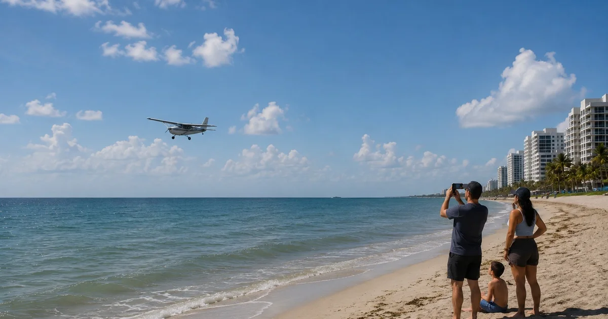 Avião cai no mar em Boca Raton e piloto sai ileso após pouso de emergência